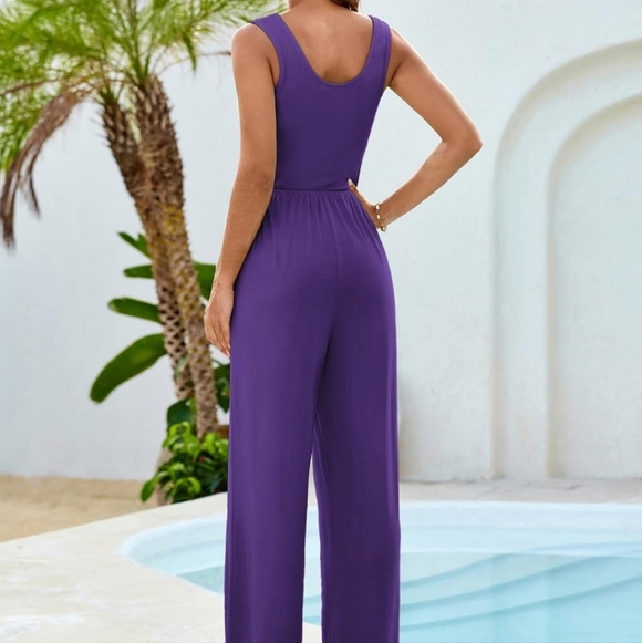 Grace Karin Elegant Purple Jumpsuit, Medium, NWOT - Picture 3 of 8